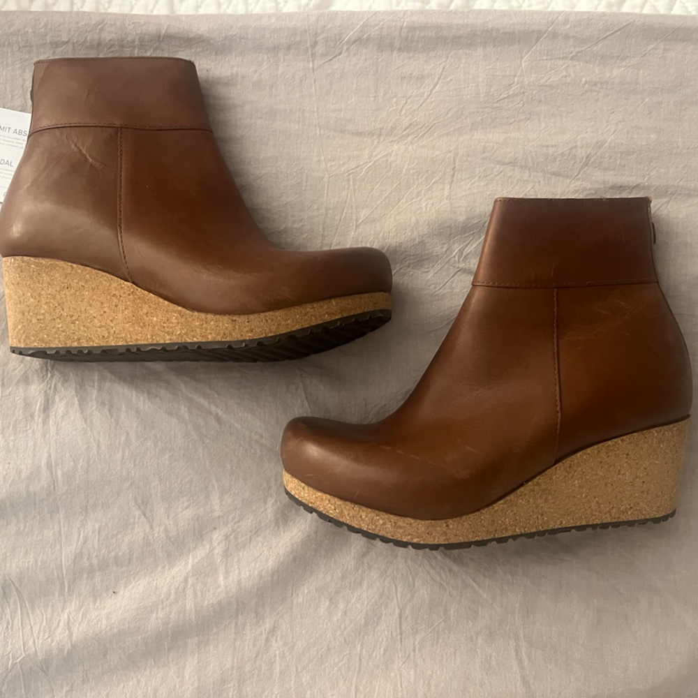 Papillio Brown Wedge Shoes with Cork Heel